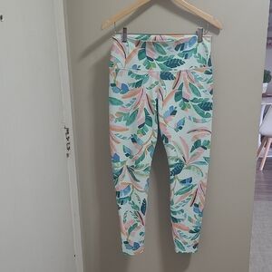 Old Navy Active Power Soft Tropical Print Leggings - Size Large